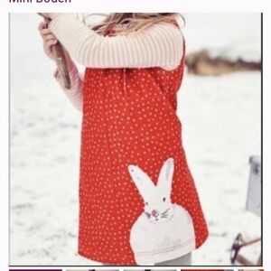 Mini Boden Easter Bunny Dress Red Polka Dot Size 4 5 Years
